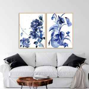 Dupla de Quadros - Rosa Azul 2 E 3