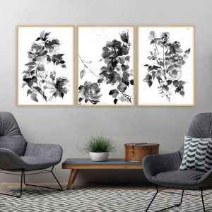 Trio de Quadros - Rosa PB 1, 2 e 3