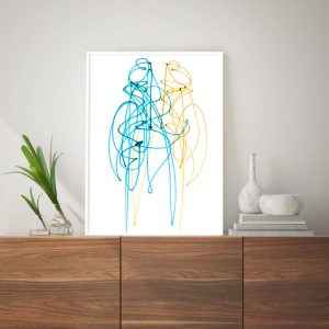 Quadro - Julia Andrades e Lucas Bauer - Color Rush 13 White Blue