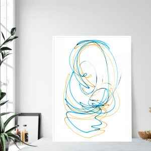 Quadro - Julia Andrades e Lucas Bauer - Color Rush 14 White Blue