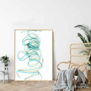 Quadro - Julia Andrades e Lucas Bauer - Color Rush 15 White Blue