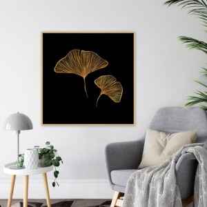 Rafaella Marchioretto - Folhas De Ginkgo Douradas Fundo Preto Rmm