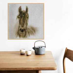 Quadro - Pedro Maestri - Cavalo em Carvão Sépia