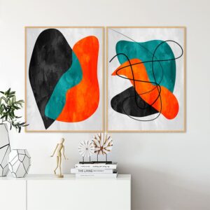 Dupla de Quadros - Abstrato Orgânico 11D e 12A
