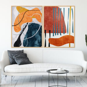 Dupla de Quadros - Abstrato Orgânico 28 e 30A