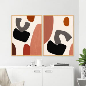 Dupla de Quadros - Abstrato Orgânico 37A e 37B