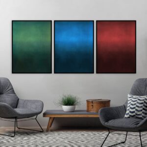 Trio de Quadros - Abstrato Degradê de Cores 68A, C e D