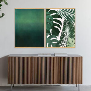 Dupla de Quadros - Abstrato Degradê de Cores 68A e Botânico 05B