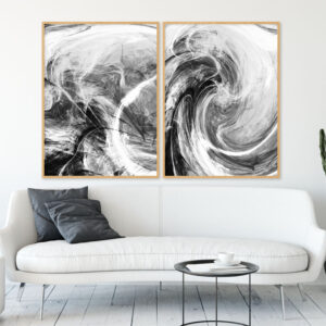 Dupla de Quadros - Abstrato Fractal 02B E 03C