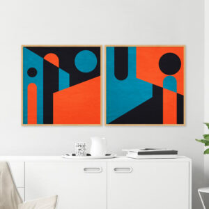 Dupla de Quadros - Abstrato Geométrico 572D1 e 2