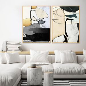 Dupla de Quadros - Abstrato Mão Livre 23A e 24A