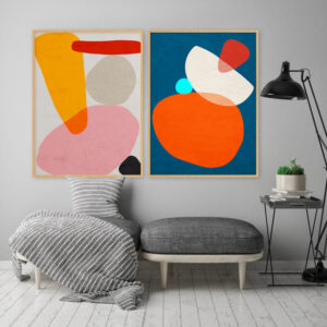 Dupla de Quadros - Abstrato Orgânico 180A e 187A2