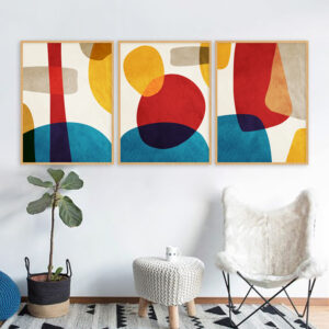 Trio de Quadros - Abstrato Orgânico 26A, 27B e 28A