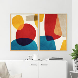 Dupla de Quadros - Abstrato Orgânico 27B e 28A