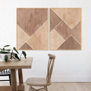 Dupla de Quadros - Geométrico Linhas Minimalista 31A e 31D