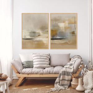 Dupla de Quadros - Beige Harmony No 01 e 02