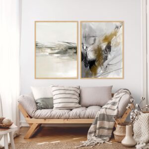 Dupla de Quadros - Neutral Acrylic No 01 E Neutral Feeling No 01