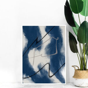 Quadro - Michel Fraitag - Abstrato Manchas Azuis 2