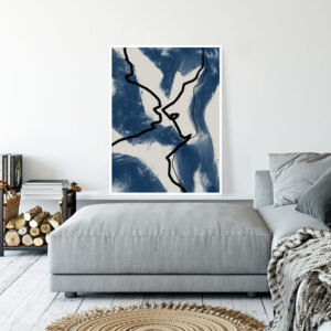 Quadro - Michel Fraitag - Abstrato Manchas Azuis 3