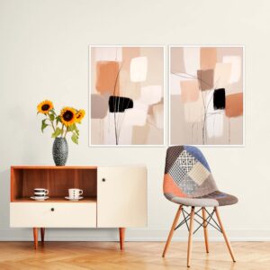 Dupla de Quadros - Esboços Minimalistas e Minimalismo Sereno