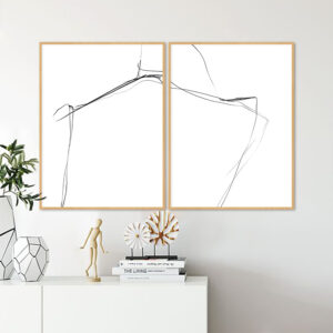 Dupla de Quadros - Minimal Black Lines 01 E 03