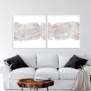 Dupla de Quadros - Abstrato Flowers 1A E 2A