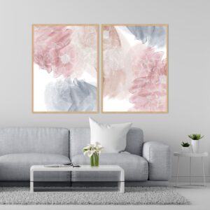 Dupla de Quadros - Light Abstrato Flower 01 E 02