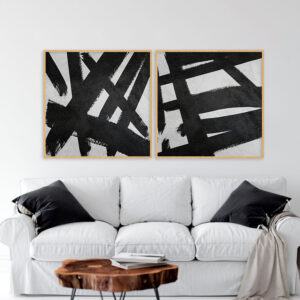 Dupla de Quadros - Abstract Brush 12 A Q 12 B Q