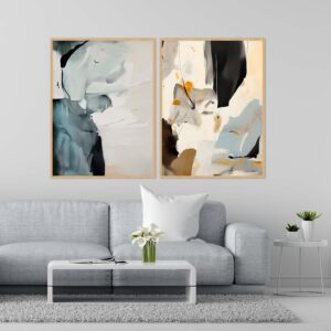 Dupla de Quadros - Abstract Wabi Sabi 27 A e 29 B
