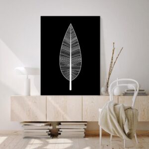 Quadro - Uillian Rius - Minimalista Folha PB 01 A2