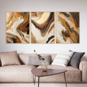 Trio de Quadros - Abstract Wabi Sabi 20A, 21A e 24A