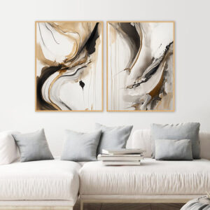 Dupla de Quadros - Abstract Wabi Sabi 41A e 42A