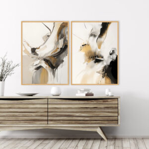 Dupla de Quadros - Abstract Wabi Sabi 47A e 48A