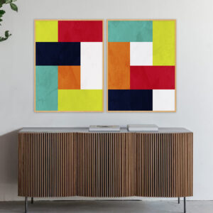 Dupla de Quadros - Geometric Colorful 04A e 04B