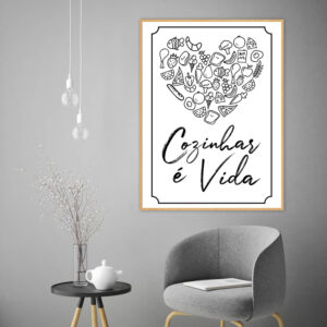 Quadro - Uillian Rius - Tipografia Cozinhar é Vida 01A