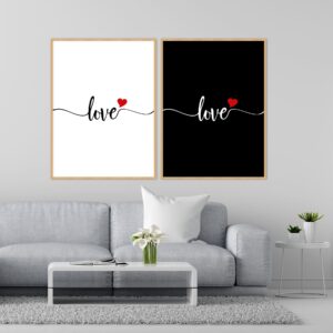 Dupla de Quadros - Tipografia Love 01B e 01D