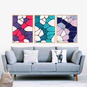 Trio de Quadros - Voronoi 02A, 02B e 02G