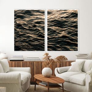 Dupla de Quadros - Luz Dourada No Mar