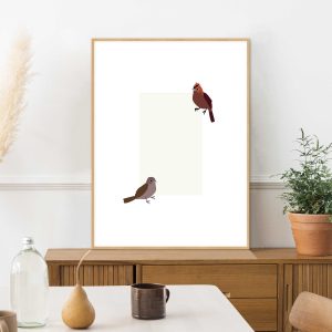 Quadro - Clara Heinrich - Casal De Coryphospingus Cucullatus