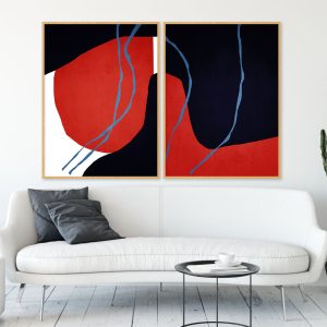 Dupla de Quadros - Black And Red 1 E 2