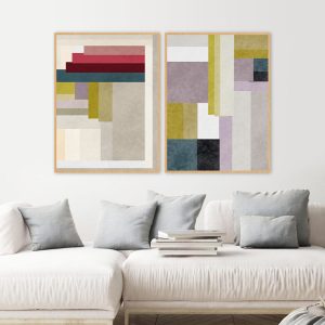 Dupla de Quadros - Geometria Colorida 1 E 2