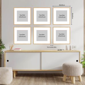 Composição de 6 quadros com fotos pessoais