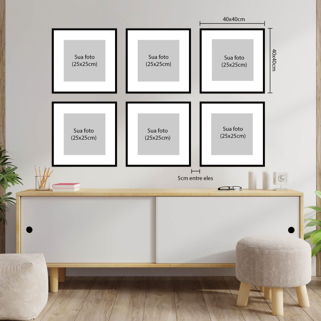 Composição de 6 quadros com fotos pessoais – Di Quadri