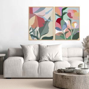 Dupla de Quadros - Colorful Garden 2 E Fall Garden