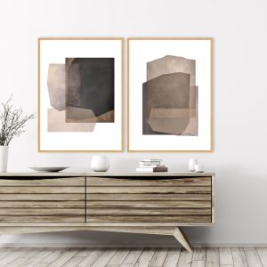 Dupla de Quadros - Geo Texture No 01 E 02