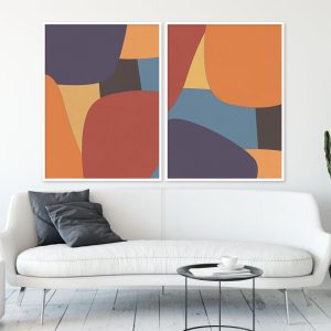 Dupla de Quadros - Abstract Colorfull Bright 1 E 2