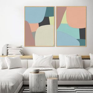 Dupla de Quadros - Abstrato Colofull 1 E 2