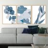 Trio de Quadros - Leaves Overlaping Azul Pastel 01 02 E 03 - Imagem 2