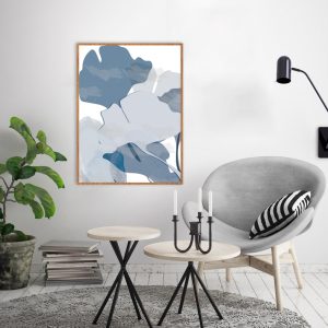Quadro - Di Quadri - Leaves Overlaping Azul Pastel 02