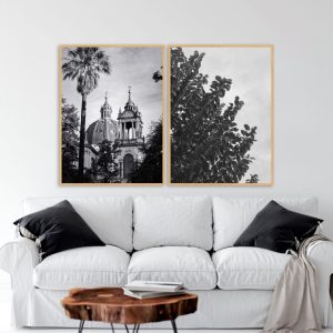 Dupla de Quadros - Catedral E Folhas Diagonais